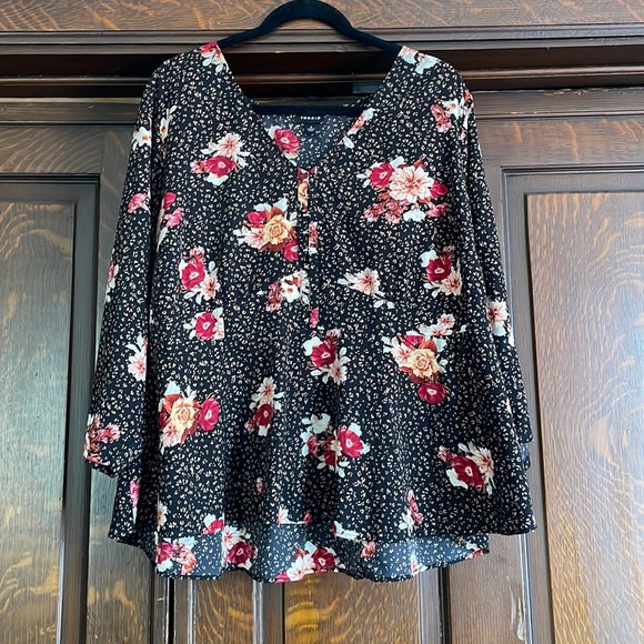 torrid Tops - Peplum leopard and floral blouse